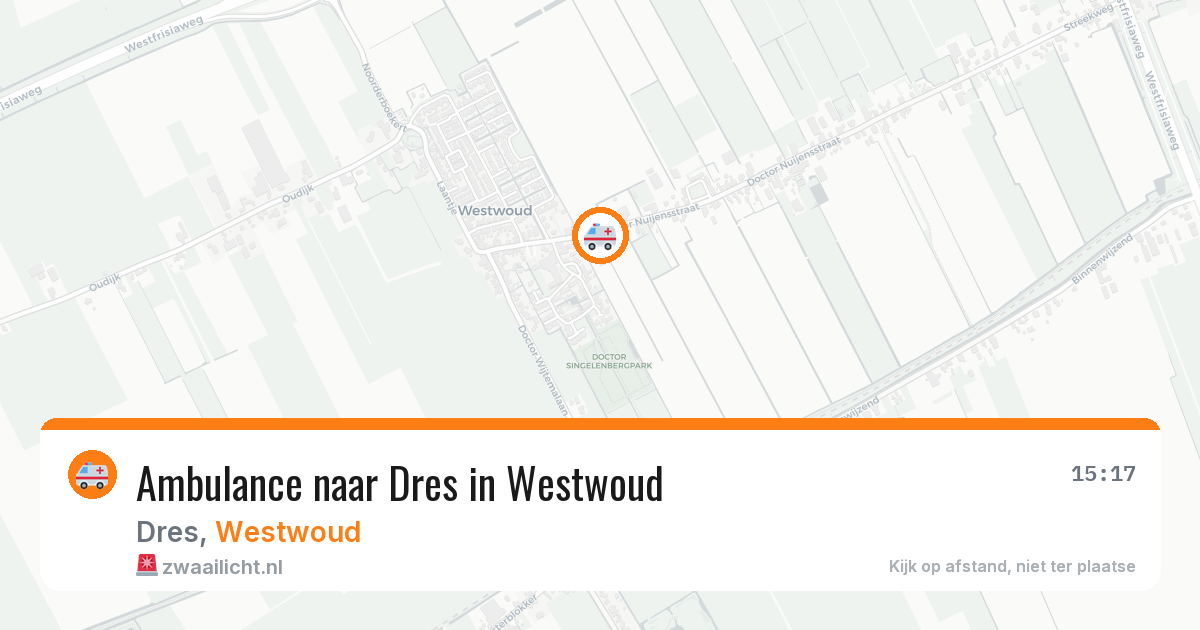 Ambulance naar Dres in Westwoud — 17 mrt 2026