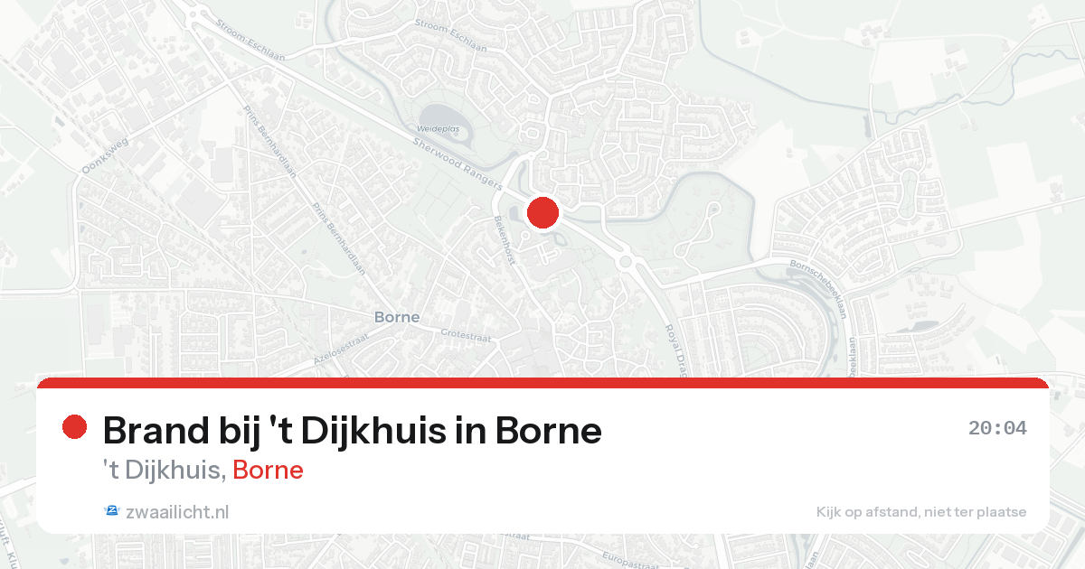 Brand bij 't Dijkhuis in Borne — 16 aug 2026