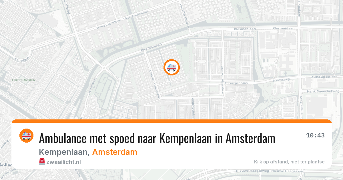 Ambulance met spoed naar Kempenlaan in Amsterdam — 21 jul 2026