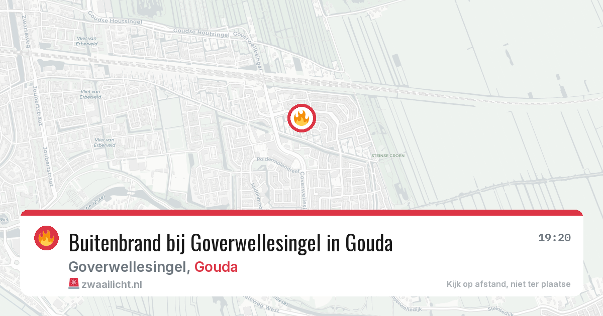 Buitenbrand bij Goverwellesingel in Gouda — 1 aug 2026