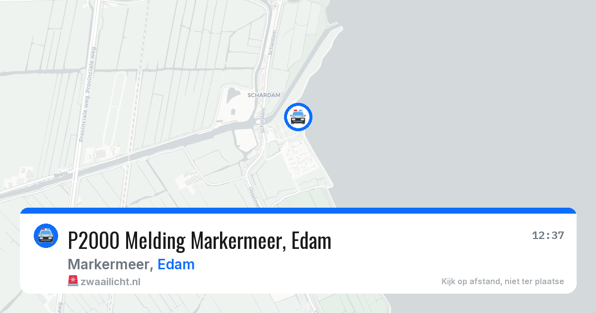 P2000 Melding Markermeer, Edam — 26 jul 2026