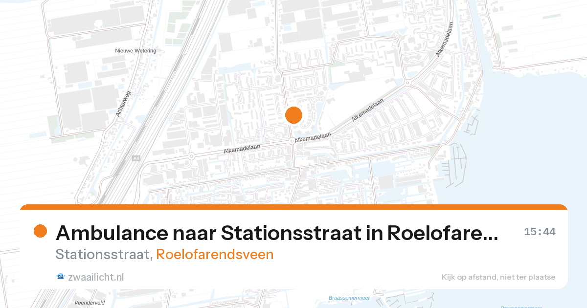 Ambulance naar Stationsstraat in Roelofarendsveen — 21 aug 2026