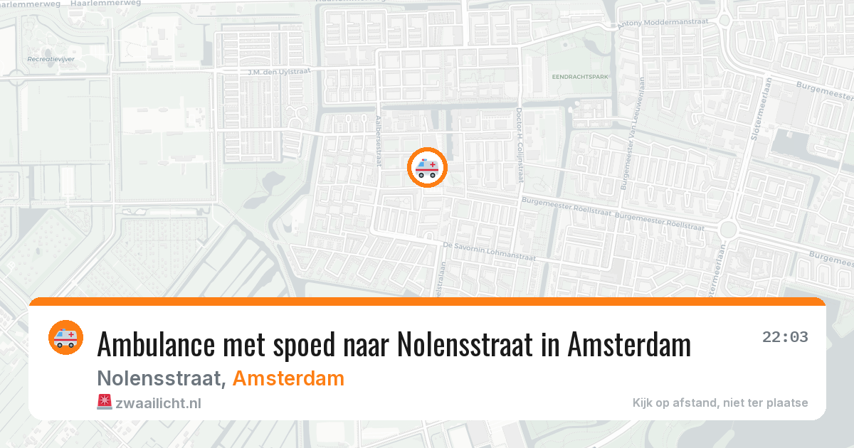 Ambulance met spoed naar Nolensstraat in Amsterdam — 14 apr 2026