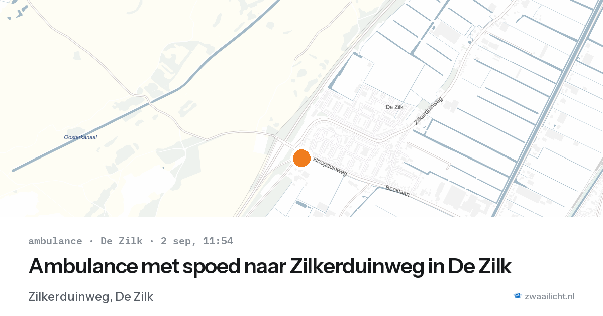 Ambulance met spoed naar Zilkerduinweg in De Zilk — 2 sep 2026