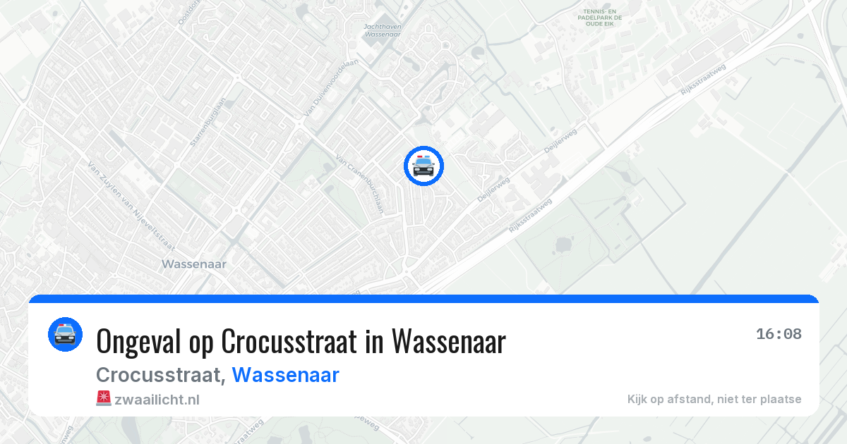 Ongeval op Crocusstraat in Wassenaar — 6 jul 2026