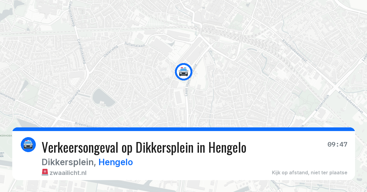 Verkeersongeval op Dikkersplein in Hengelo — 20 jun 2026