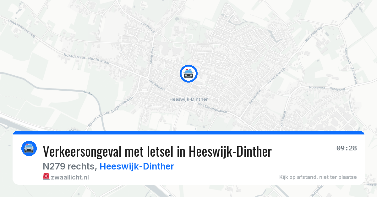 Verkeersongeval met letsel in Heeswijk-Dinther — 20 mrt 2026