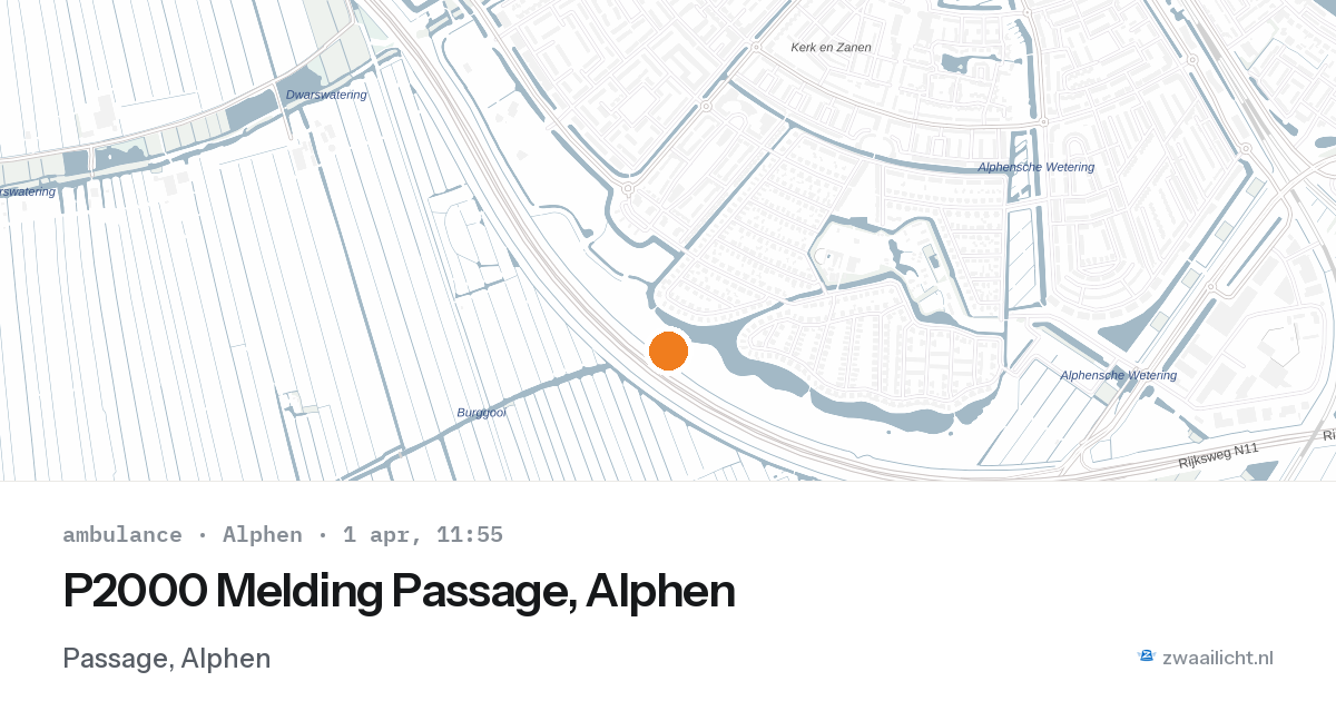 P2000 Melding Passage, Alphen — 1 apr 2026
