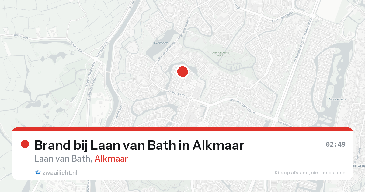 Brand bij Laan van Bath in Alkmaar — 16 aug 2026