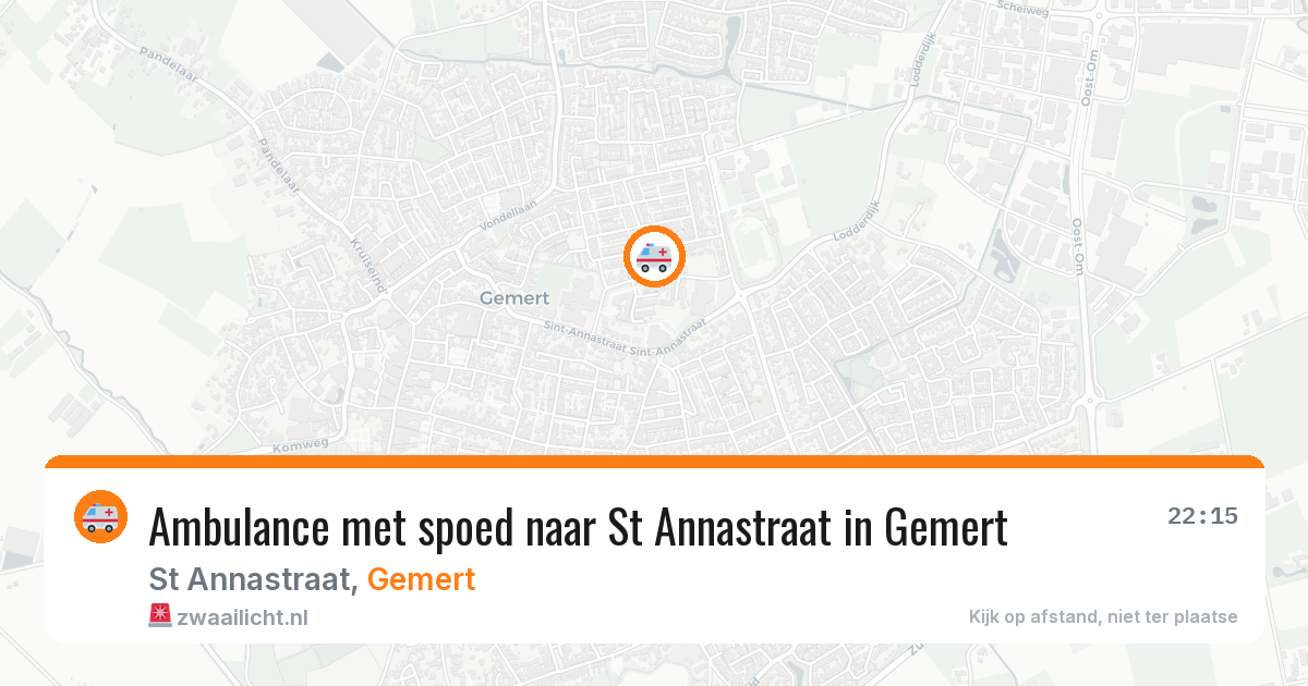 Ambulance met spoed naar St Annastraat in Gemert — 23 apr 2026