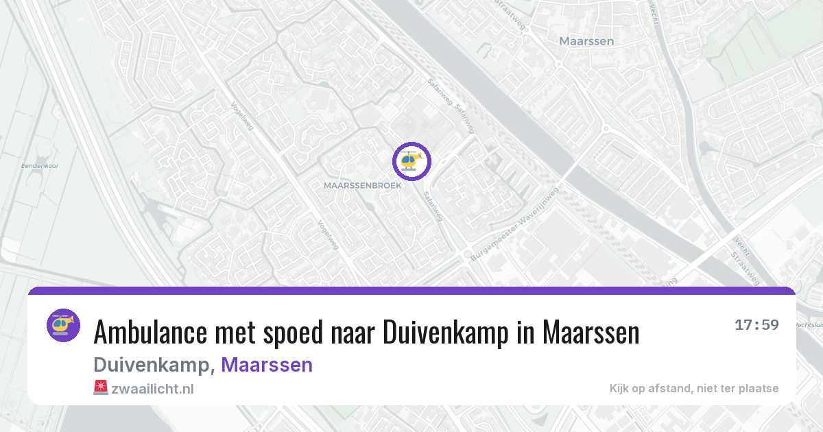 Ambulance met spoed naar Duivenkamp in Maarssen — 19 jul 2026