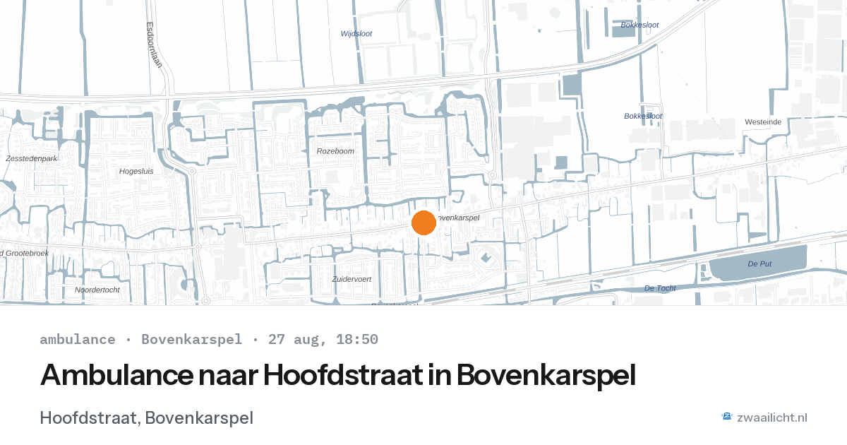 Ambulance naar Hoofdstraat in Bovenkarspel — 27 aug 2026