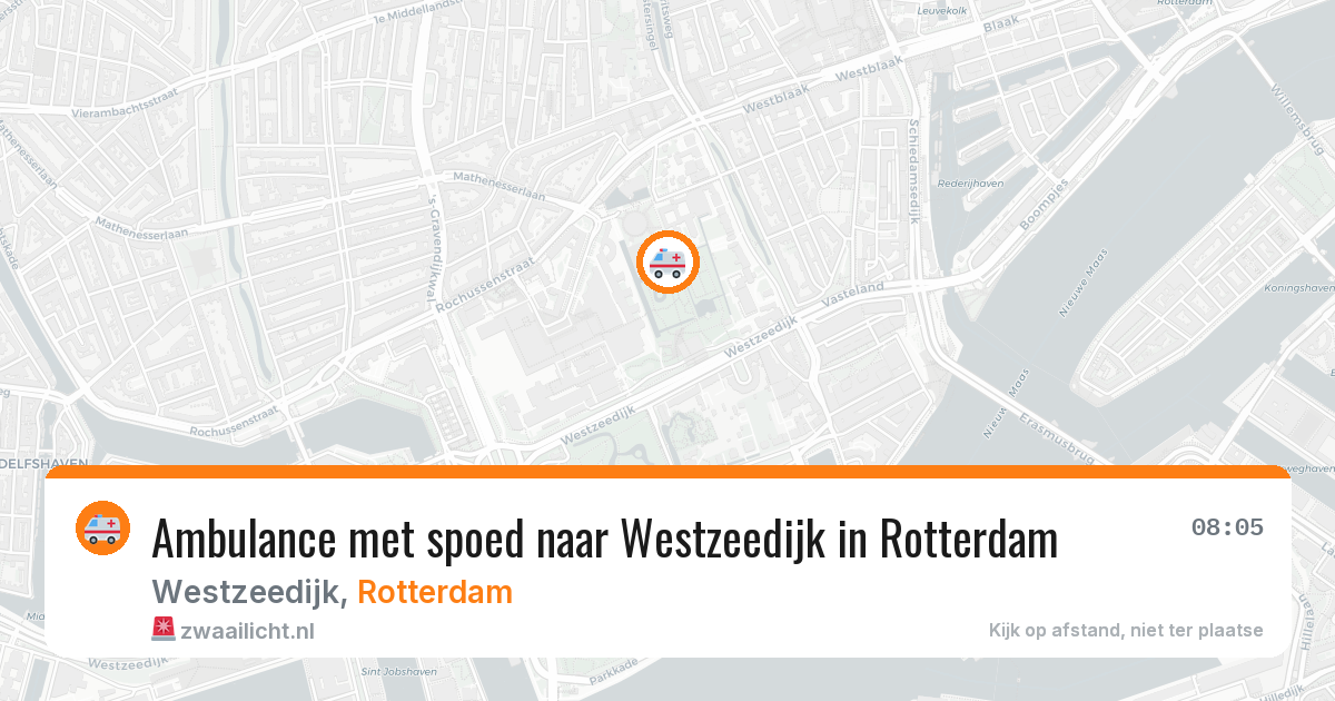 Ambulance met spoed naar Westzeedijk in Rotterdam — 30 jun 2026