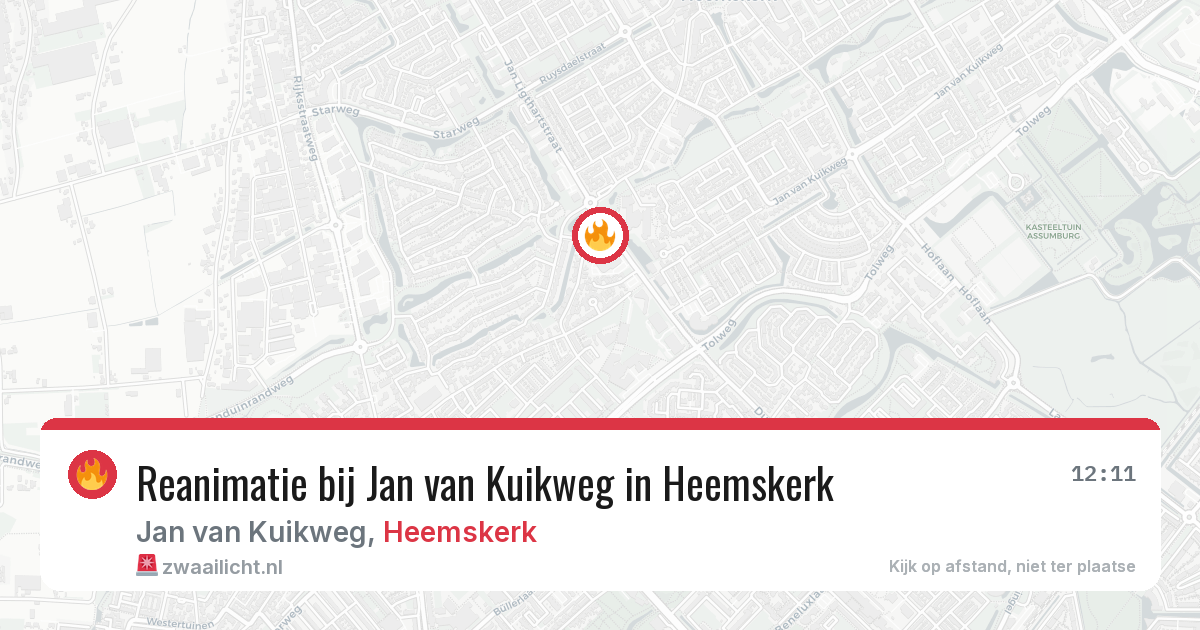 Reanimatie bij Jan van Kuikweg in Heemskerk — 16 mrt 2026