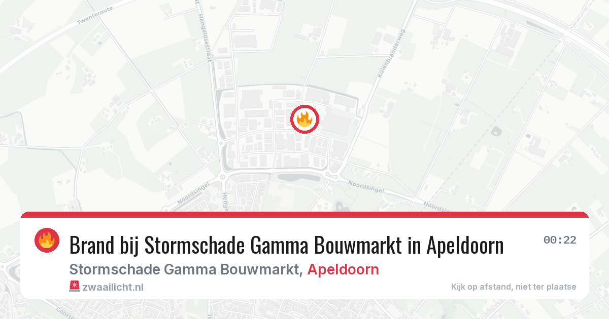 Brand bij Stormschade Gamma Bouwmarkt in Apeldoorn — 19 jun 2026