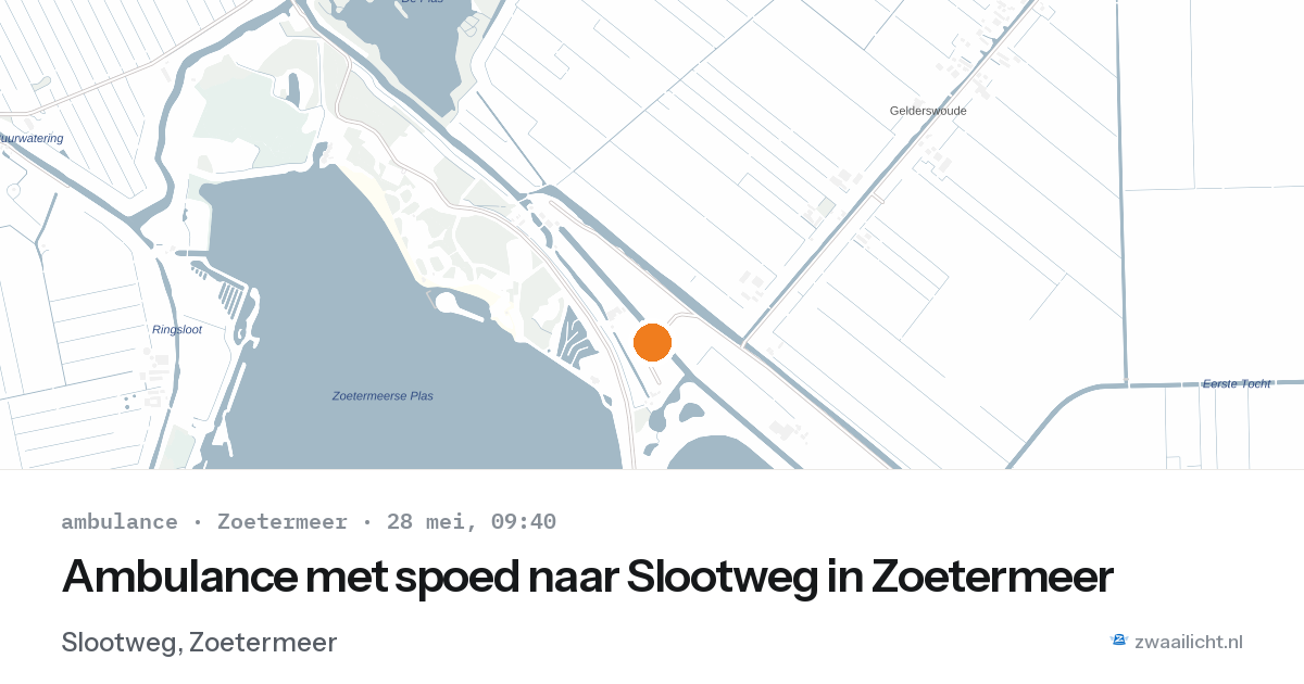 Ambulance met spoed naar Slootweg in Zoetermeer — 28 mei 2026