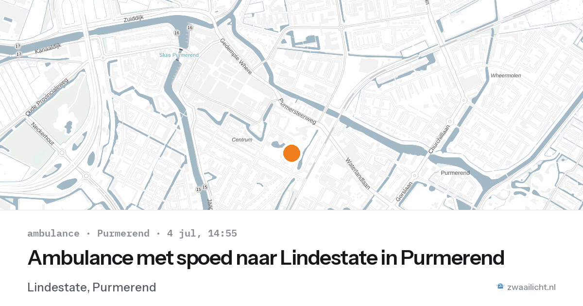 Ambulance met spoed naar Lindestate in Purmerend — 4 jul 2026