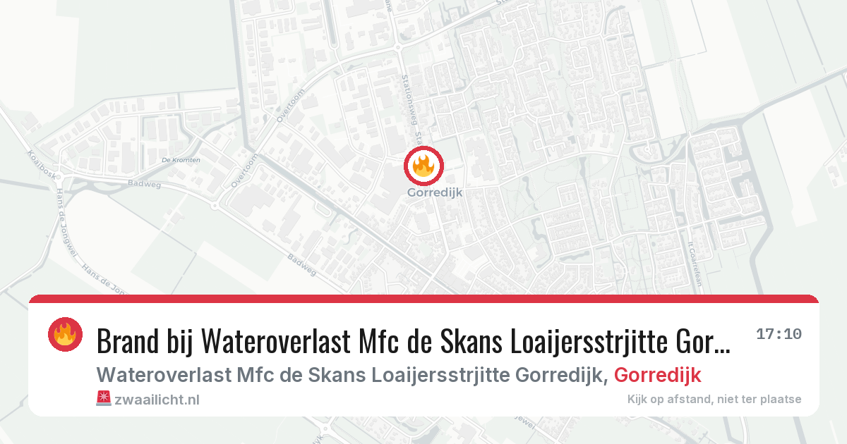 Brand bij Wateroverlast Mfc de Skans Loaijersstrjitte Gorredijk in Gorredijk — 29 mei 2026