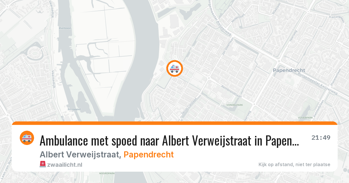 Ambulance met spoed naar Albert Verweijstraat in Papendrecht — 16 jul 2026