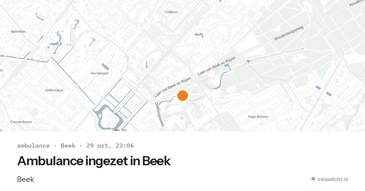 Ambulance ingezet in Beek — 29 mrt 2026