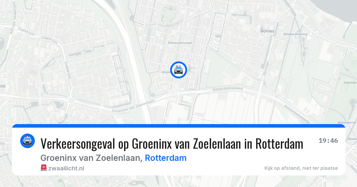 Verkeersongeval op Groeninx van Zoelenlaan in Rotterdam — 28 jun 2026