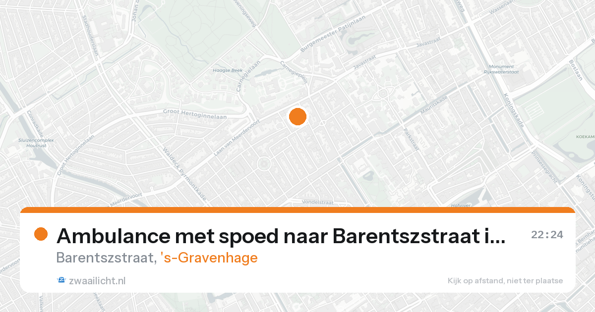 Ambulance met spoed naar Barentszstraat in 's-Gravenhage — 17 aug 2026