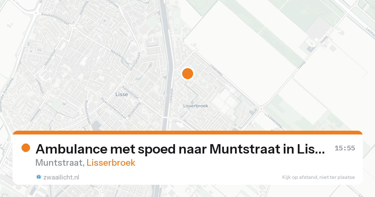 Ambulance met spoed naar Muntstraat in Lisserbroek — 23 aug 2026