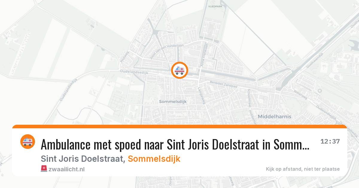 Ambulance met spoed naar Sint Joris Doelstraat in Sommelsdijk — 7 aug 2026