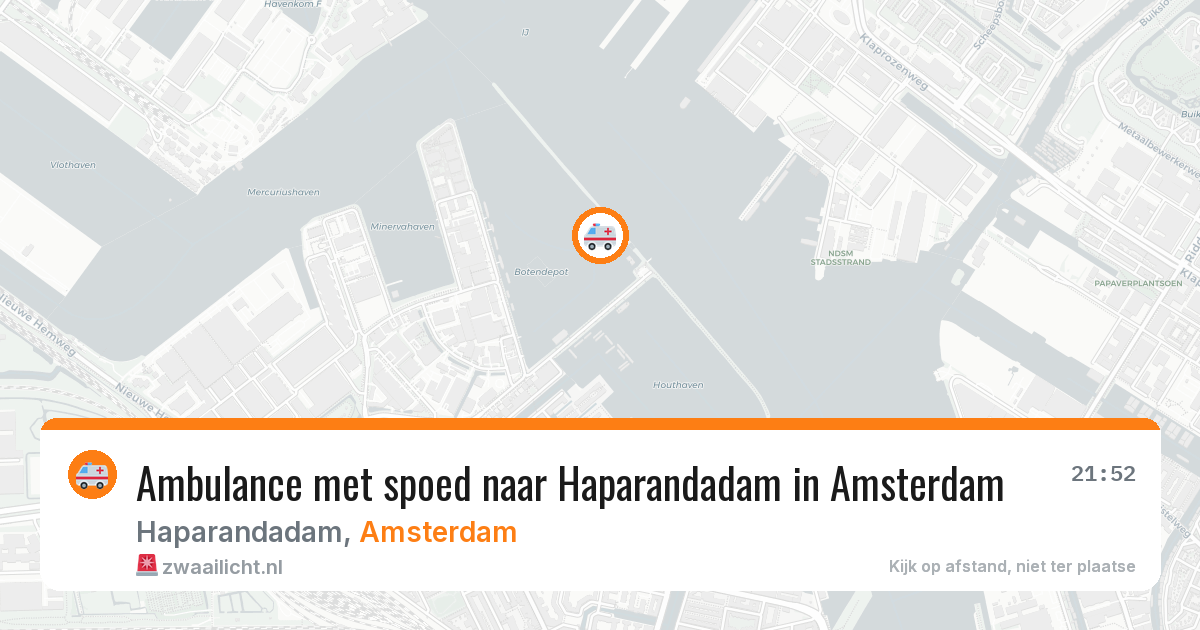 Ambulance met spoed naar Haparandadam in Amsterdam — 26 jun 2026