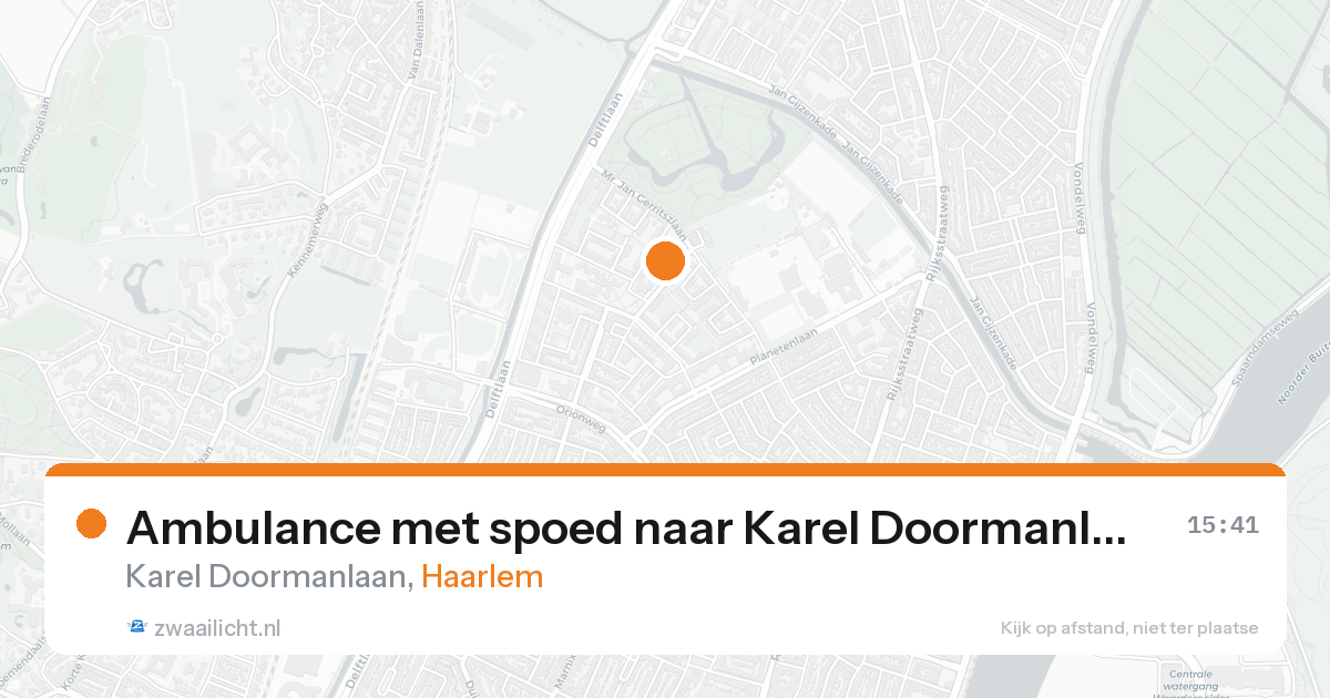 Ambulance met spoed naar Karel Doormanlaan in Haarlem — 18 aug 2026