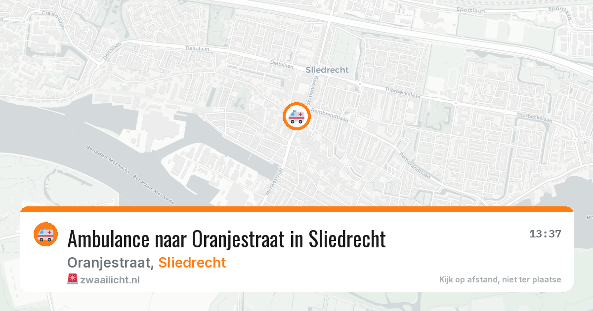 Ambulance naar Oranjestraat in Sliedrecht — 25 jul 2026