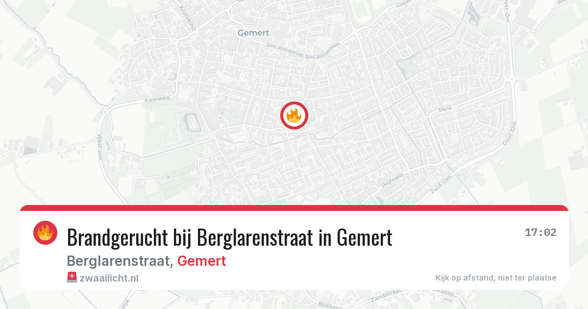 Brandgerucht bij Berglarenstraat in Gemert — 31 jul 2026
