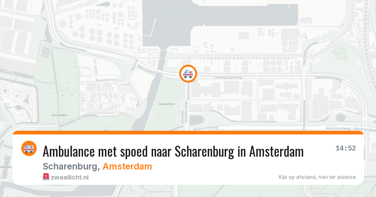 Ambulance met spoed naar Scharenburg in Amsterdam — 3 jun 2026