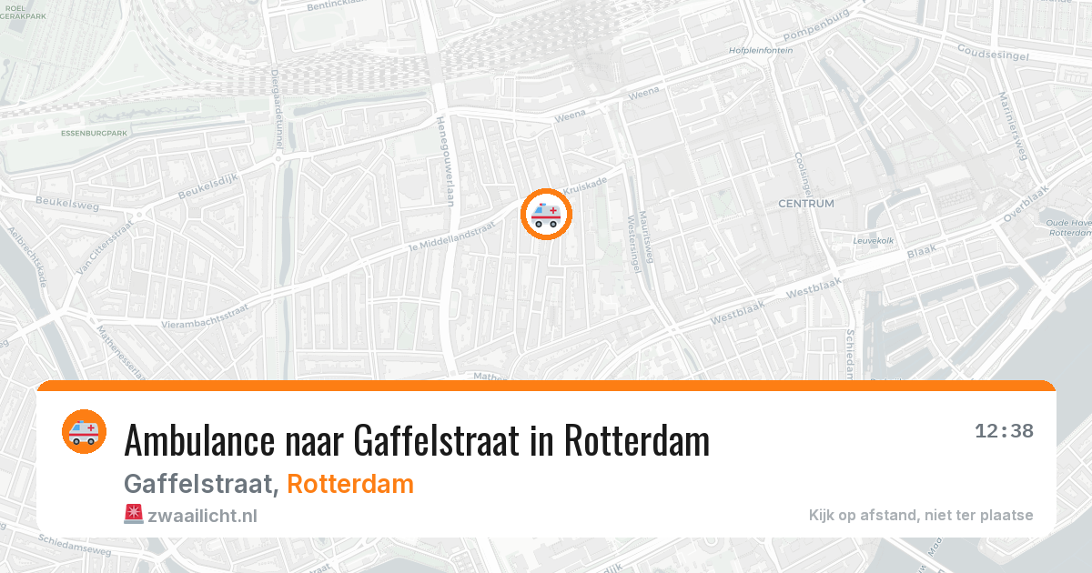 Ambulance naar Gaffelstraat in Rotterdam — 14 aug 2026
