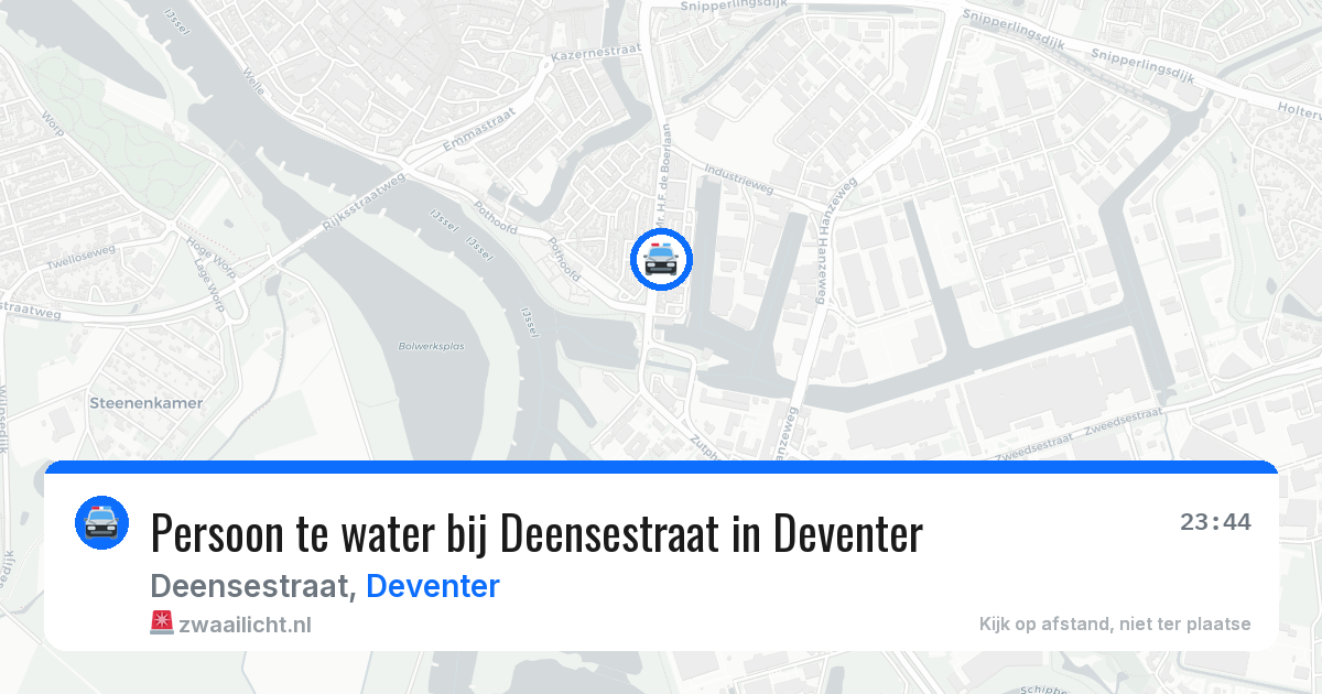 Persoon te water bij Deensestraat in Deventer — 24 jun 2026