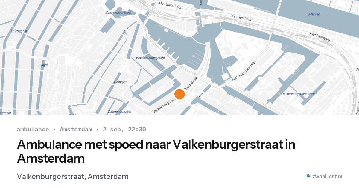 Ambulance met spoed naar Valkenburgerstraat in Amsterdam — 2 sep 2026