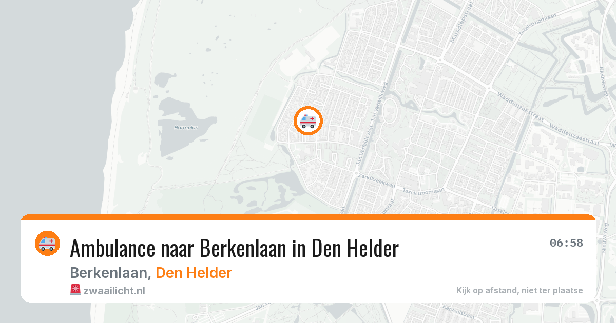 Ambulance naar Berkenlaan in Den Helder — 15 jun 2026