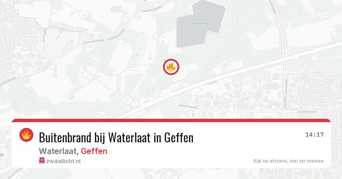 Buitenbrand bij Waterlaat in Geffen — 14 jul 2026