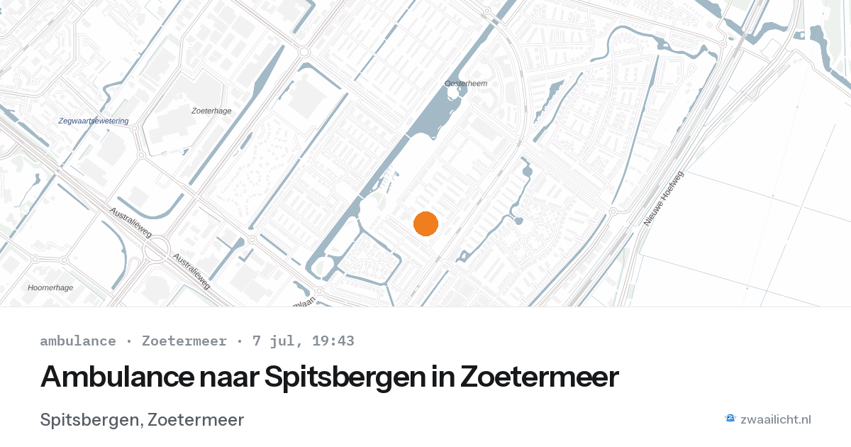 Ambulance naar Spitsbergen in Zoetermeer — 7 jul 2026