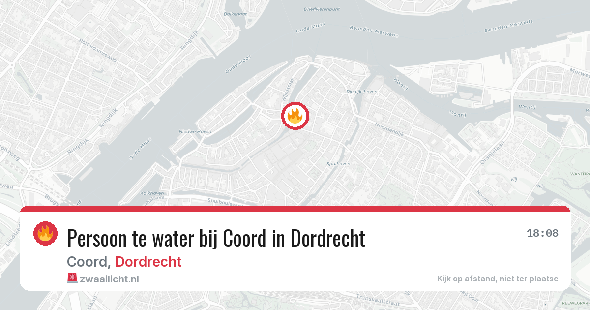 Persoon te water bij Coord in Dordrecht — 27 mei 2026