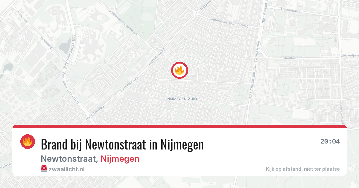 Brand bij Newtonstraat in Nijmegen — 4 jul 2026