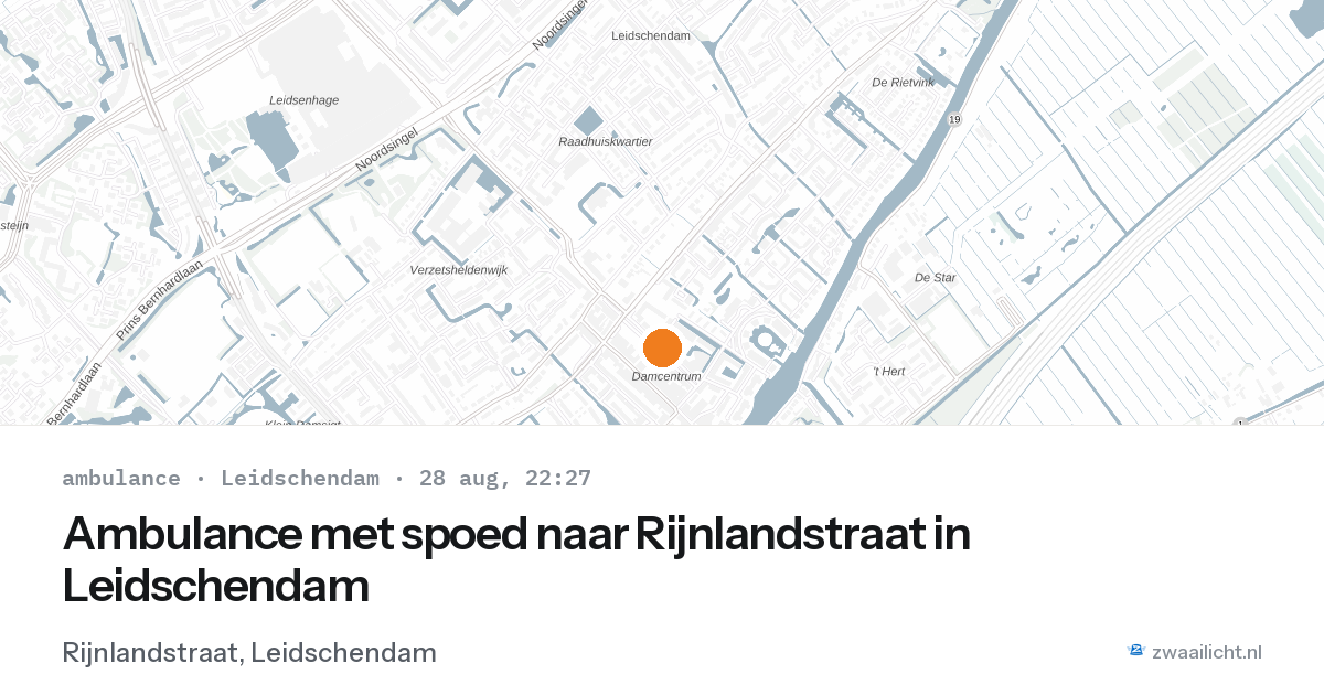 Ambulance met spoed naar Rijnlandstraat in Leidschendam — 28 aug 2026