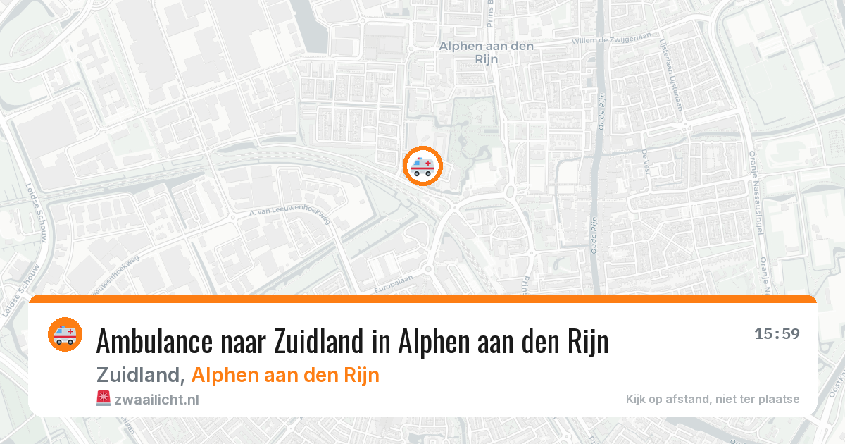 Ambulance naar Zuidland in Alphen aan den Rijn — 27 jun 2026