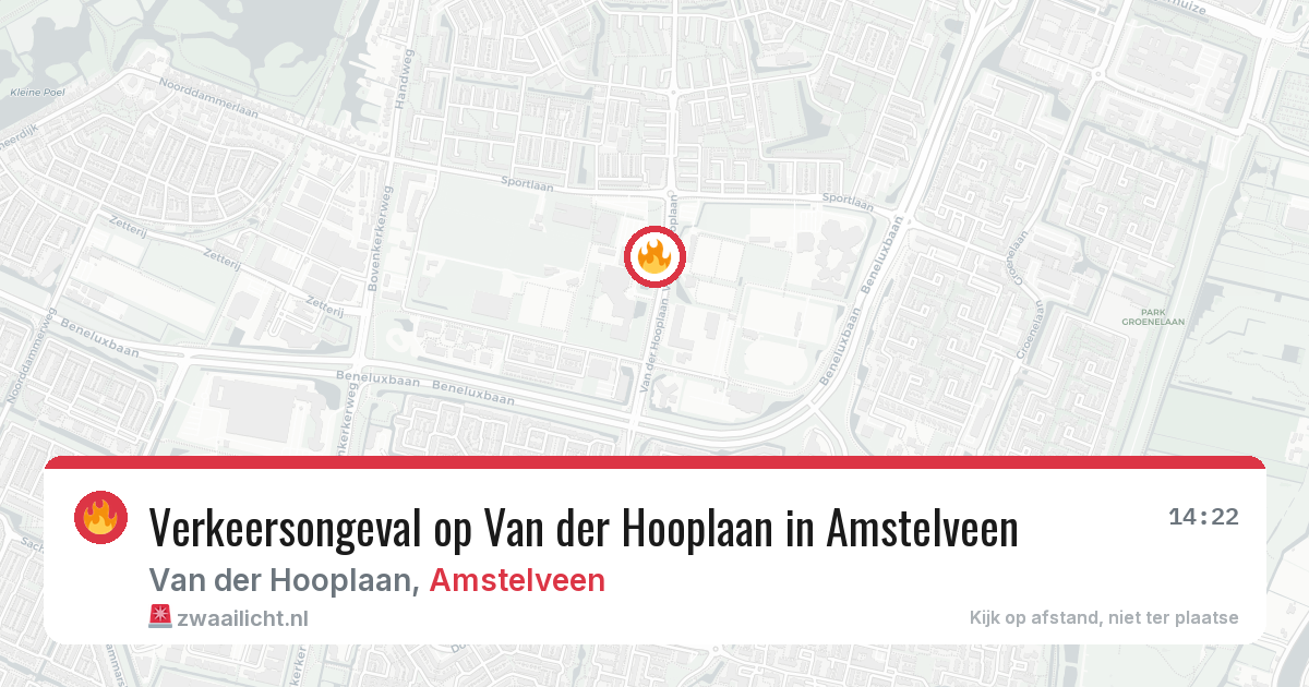 Verkeersongeval op Van der Hooplaan in Amstelveen — 26 mei 2026