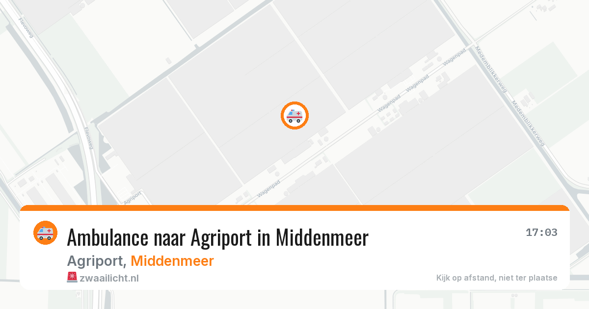 Ambulance naar Agriport in Middenmeer — 18 jul 2026