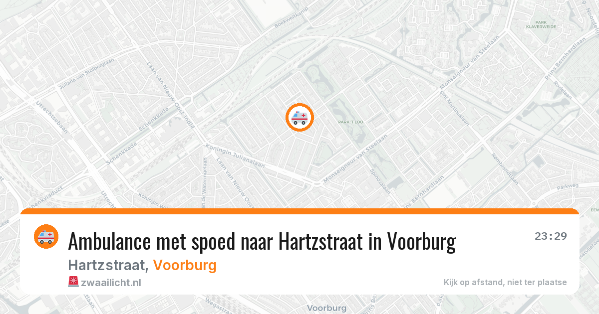 Ambulance met spoed naar Hartzstraat in Voorburg — 23 mrt 2026