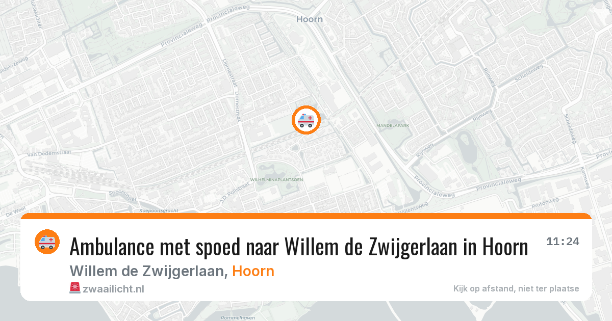 Ambulance met spoed naar Willem de Zwijgerlaan in Hoorn — 21 mrt 2026