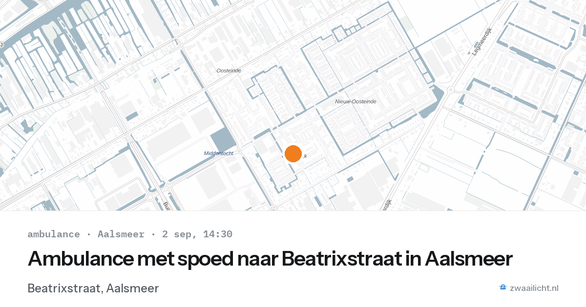 Ambulance met spoed naar Beatrixstraat in Aalsmeer — 2 sep 2026