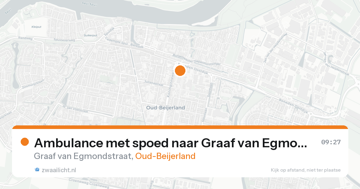 Ambulance met spoed naar Graaf van Egmondstraat in Oud-Beijerland — 17 aug 2026