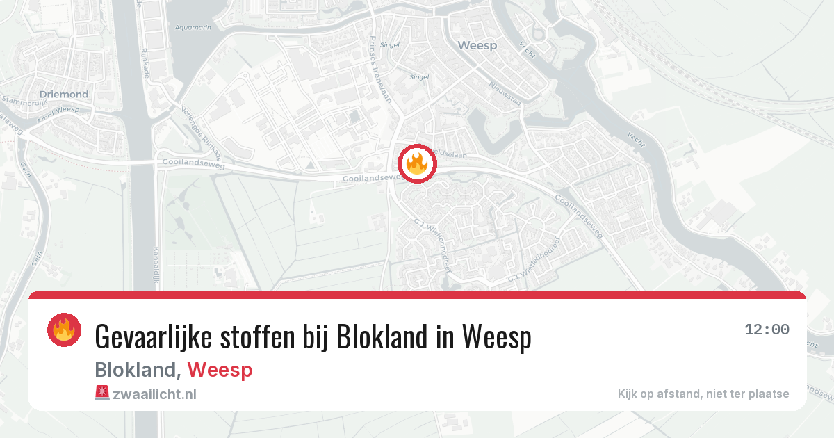 Gevaarlijke stoffen bij Blokland in Weesp — 1 apr 2026